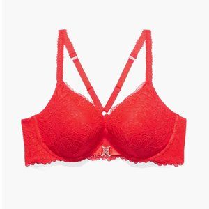 Savage Romantic Corded Lace Push-Up Bra in Goji Berry Red Size 42DD - NWT $60